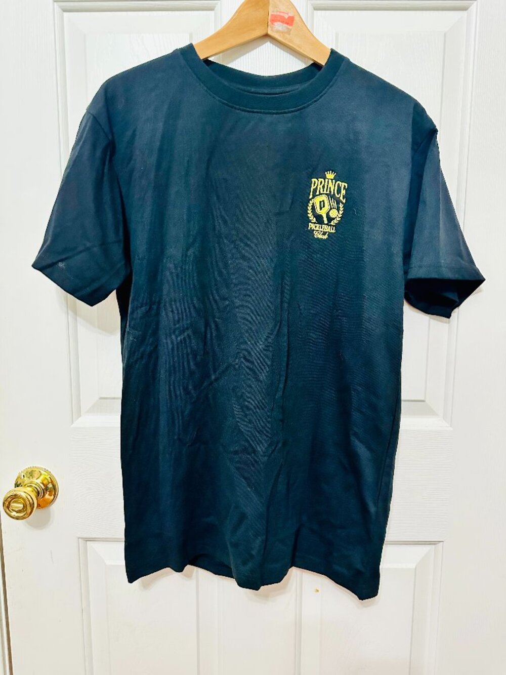 PRINCE BLACK EMBROIDERED PRINTS PICKLEBALL CLUB SHORT SLEEVE T-SHIRT MEDIUM $35